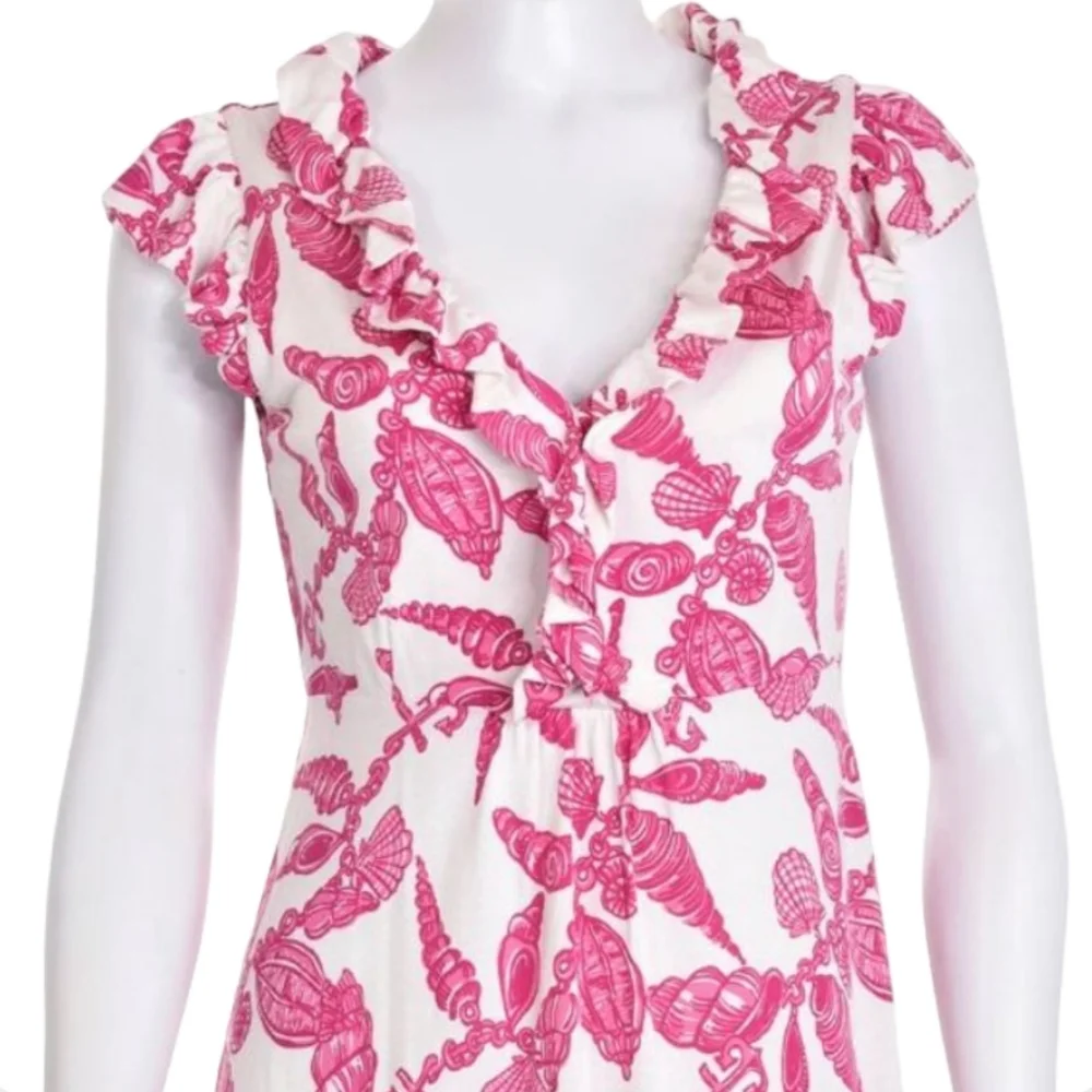 Lilly Pulitzer Clare Dress Silk Jersey Hotty Pink Fallin In Love A Little XS NWT - Picture 6 of 12